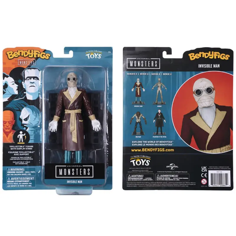 Universal Monsters Invisible Man Bendyfigs malleable figura 19cm termékfotó
