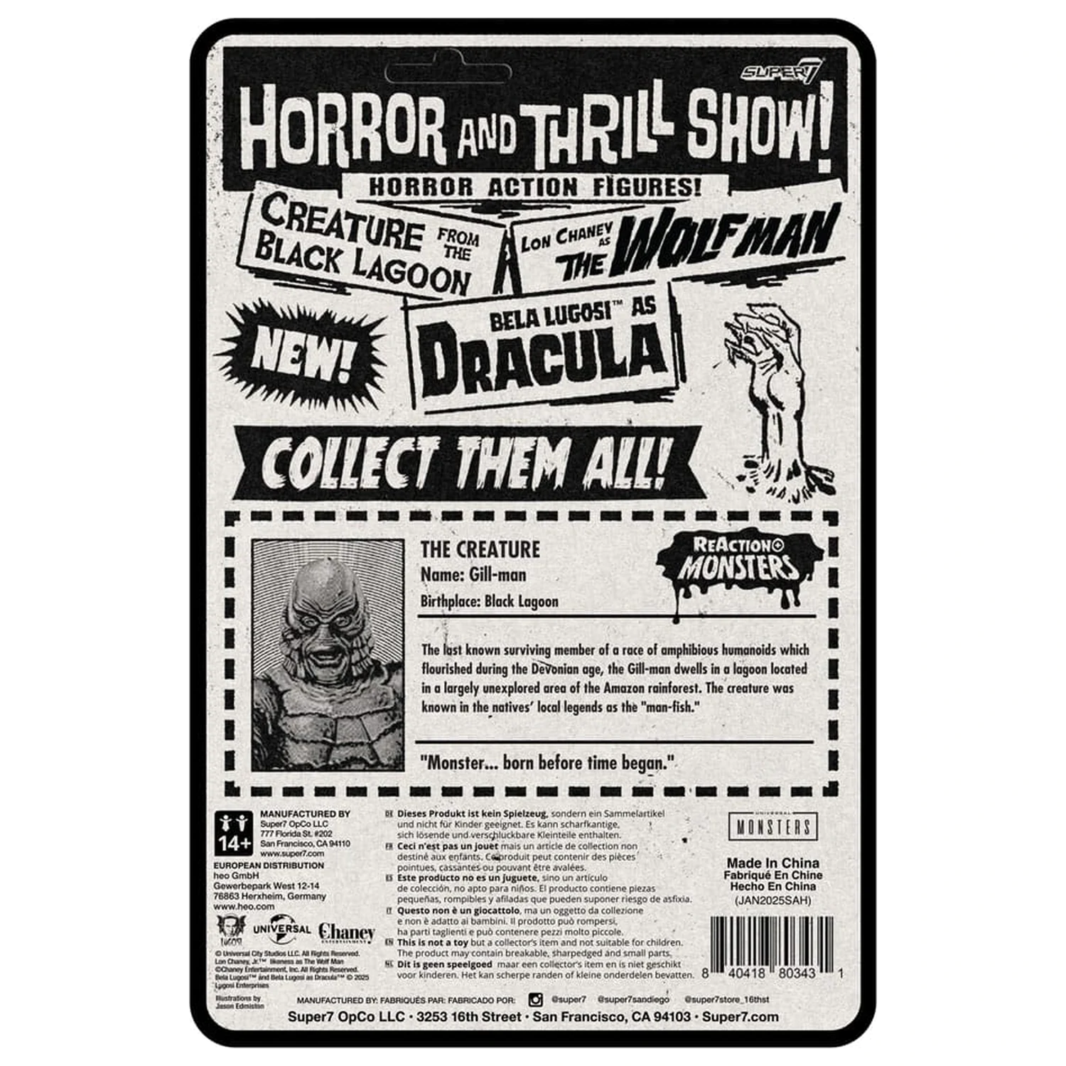 Universal Monsters ReAction+ Wave 1 Creature from the Black Lagoon akciófigura 10 cm   termékfotó