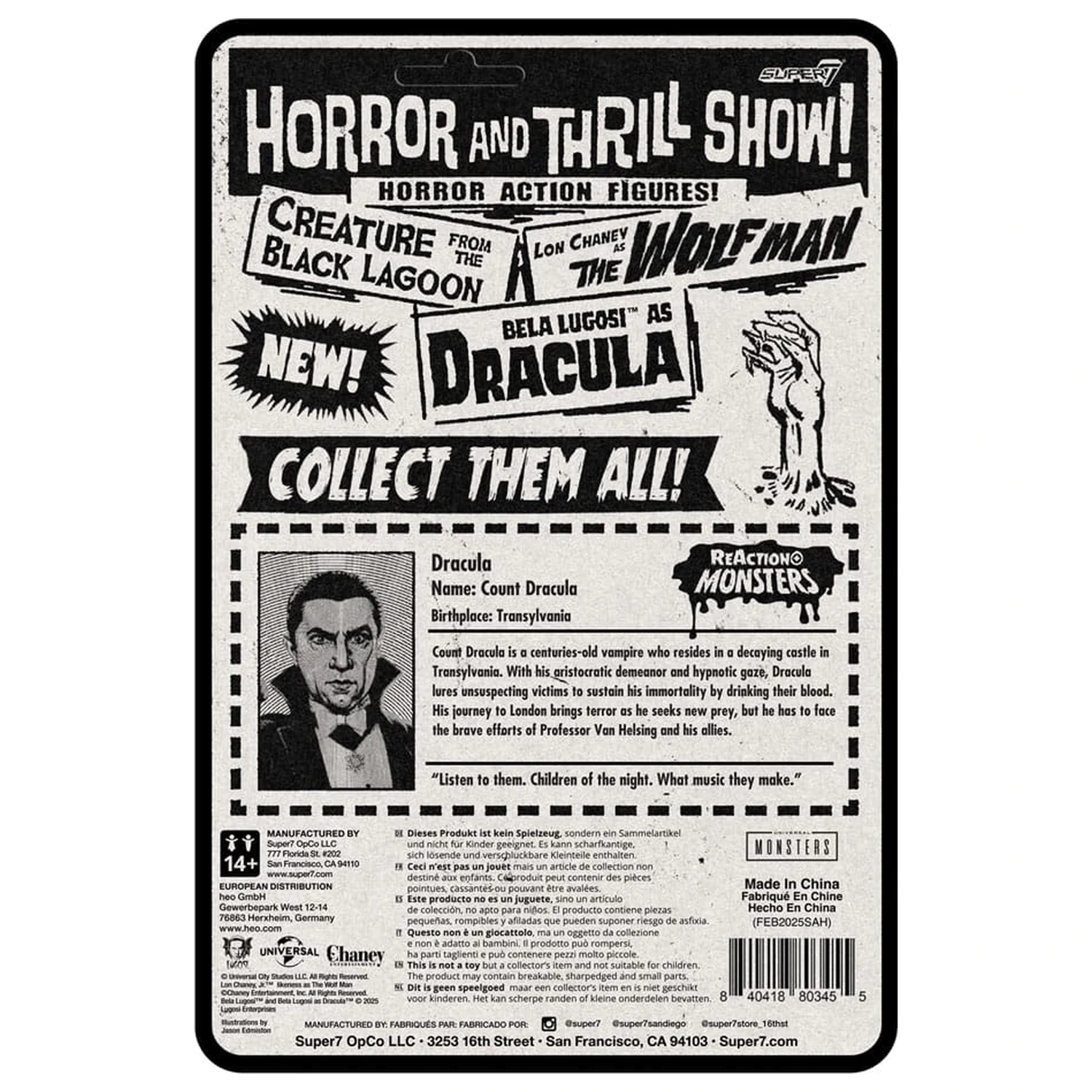 Universal Monsters ReAction+ Wave 1 Dracula akciófigura 10 cm  termékfotó