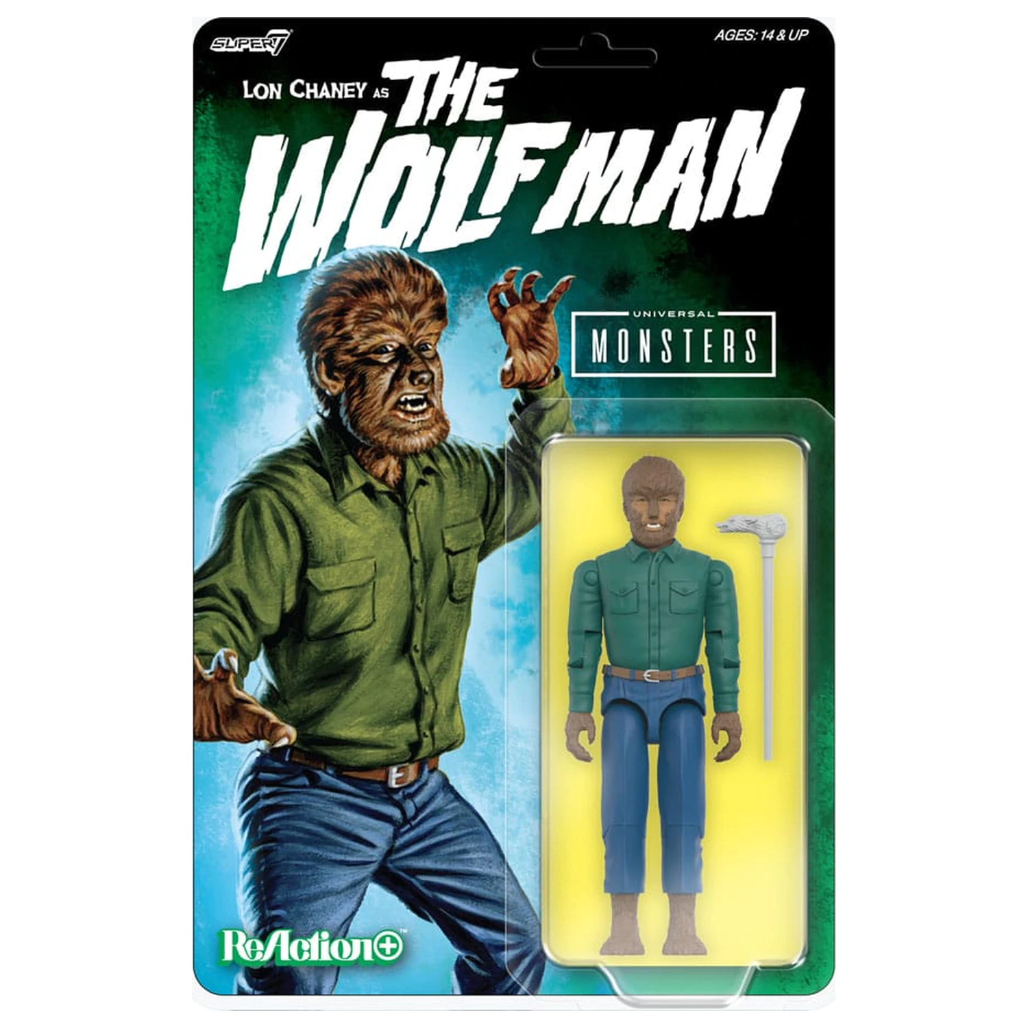 Universal Monsters ReAction+ Wave 1 The Wolf Man akciófigura 10 cm  termékfotó