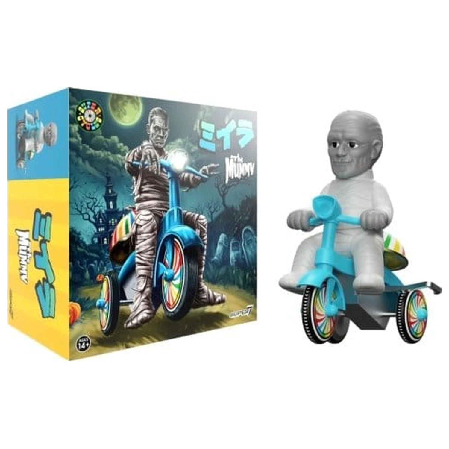 Universal Monsters Super Cycles jármű The Mummy (Light Grey w/ Blue Trike) termékfotó