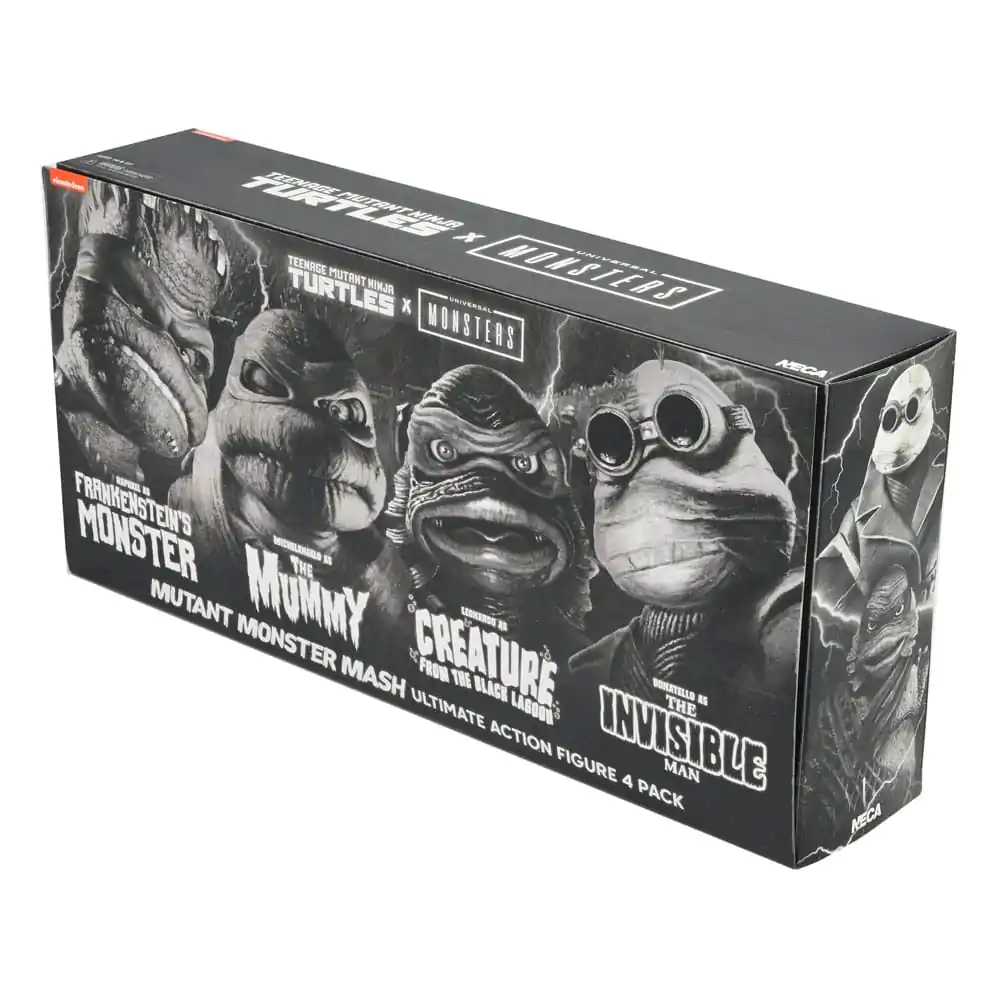 Universal Monsters x Teenage Mutant Ninja Turtles Action Figures 4-Pack Turtles Black & White 18 cm termékfotó