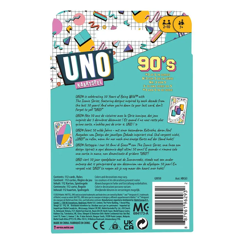 UNO Card Game Iconic Series Évfordulós kiadás 1990's termékfotó