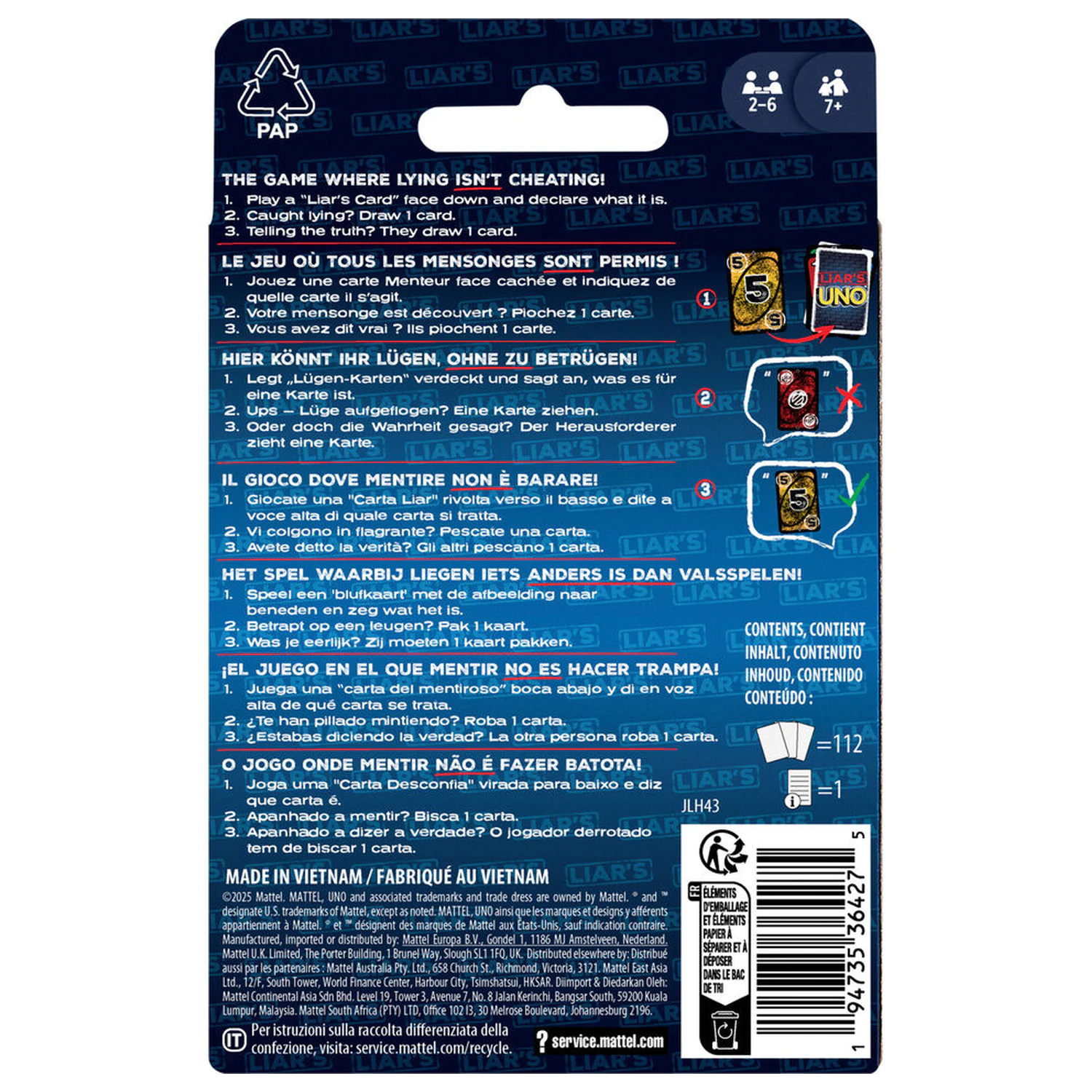 UNO Liars kártyajáték termékfotó