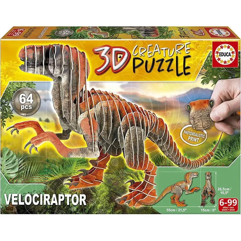 Velociraptor puzzle 3D 64db-os termékfotó