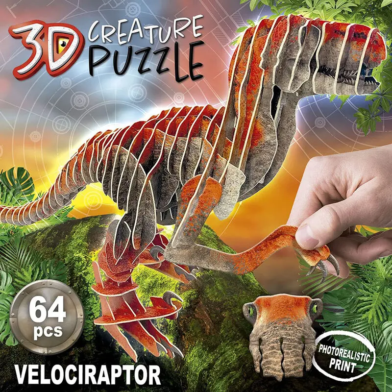 Velociraptor puzzle 3D 64db-os termékfotó