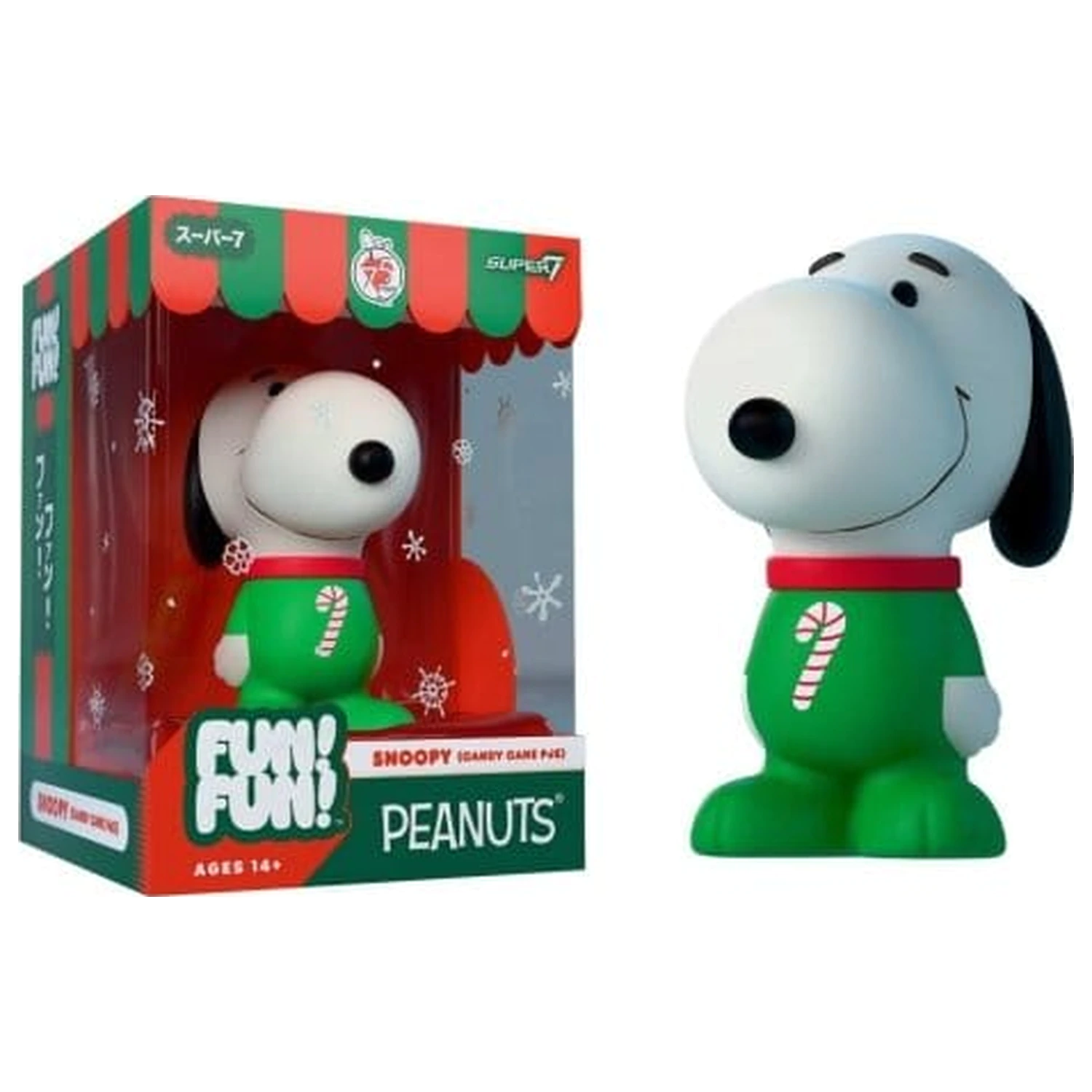 Vintage Peanuts Fun! Fun! Mini figura Wave 03 Holiday Snoopy (Candy Cane PJs) termékfotó