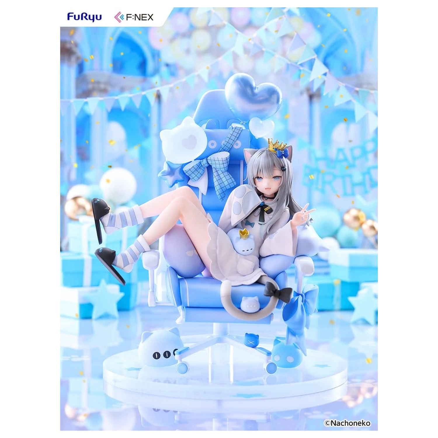 Virtual YouTuber F:NEX PVC figura 1/7 Nachoneko Birthday Ver. 24 cm termékfotó