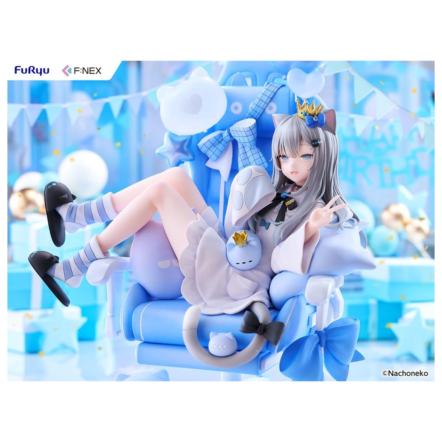 Virtual YouTuber F:NEX PVC figura 1/7 Nachoneko Birthday Ver. 24 cm termékfotó