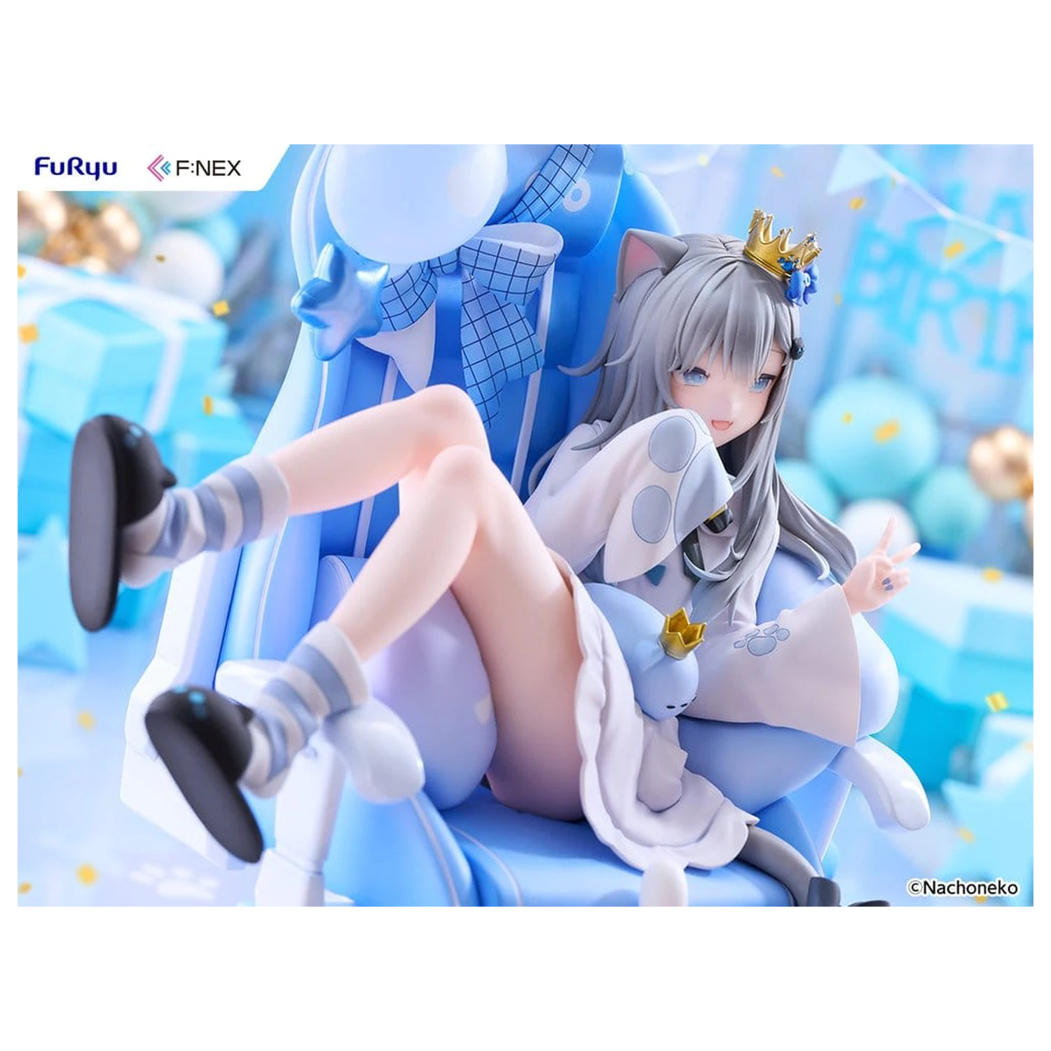 Virtual YouTuber F:NEX PVC figura 1/7 Nachoneko Birthday Ver. 24 cm termékfotó