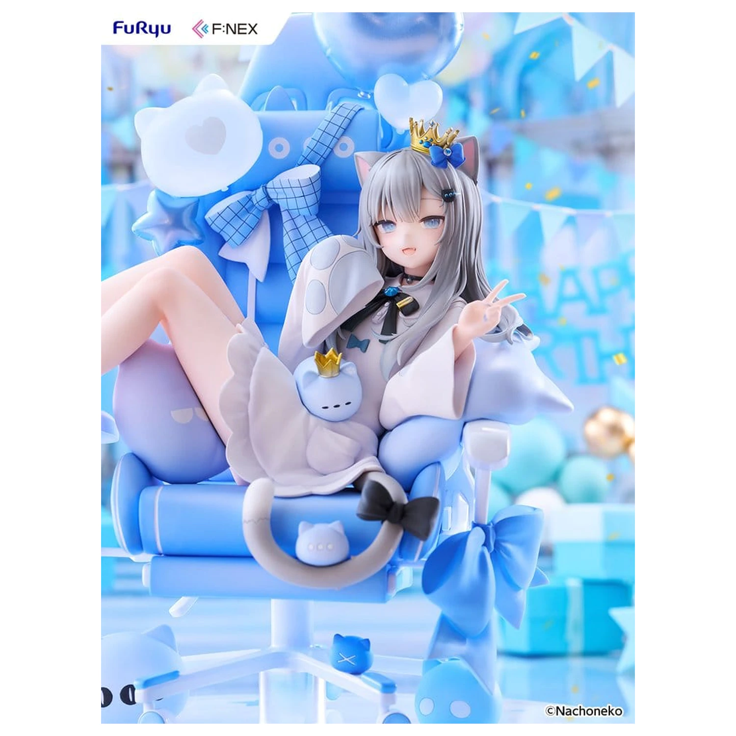 Virtual YouTuber F:NEX PVC figura 1/7 Nachoneko Birthday Ver. 24 cm termékfotó