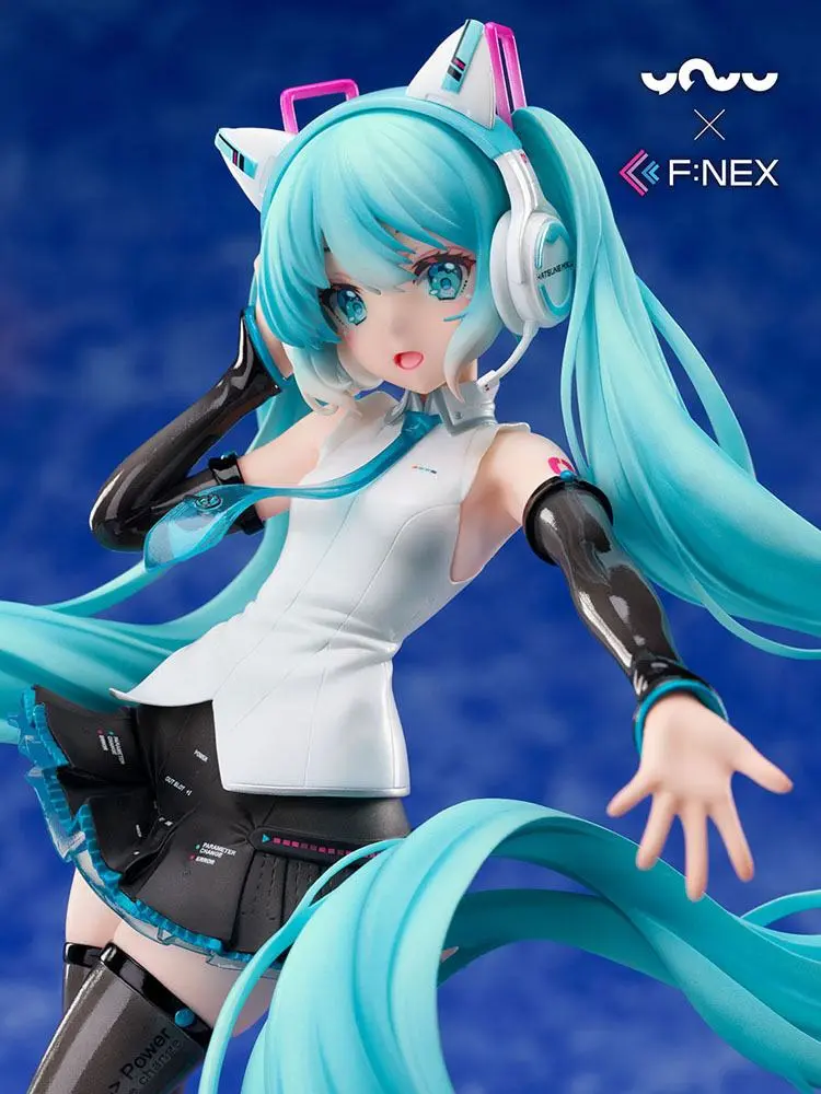 Vocaloid 1/7 Miku Hatsunse Cat Ear Headphone Ver. PVC szobor figura 25 cm termékfotó