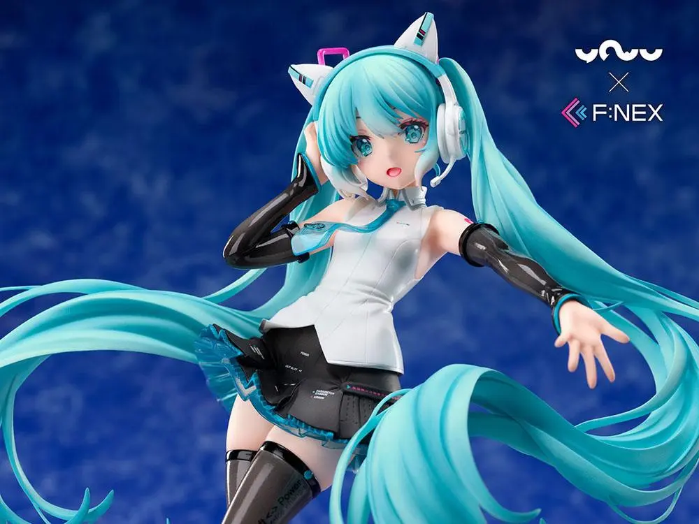 Vocaloid 1/7 Miku Hatsunse Cat Ear Headphone Ver. PVC szobor figura 25 cm termékfotó