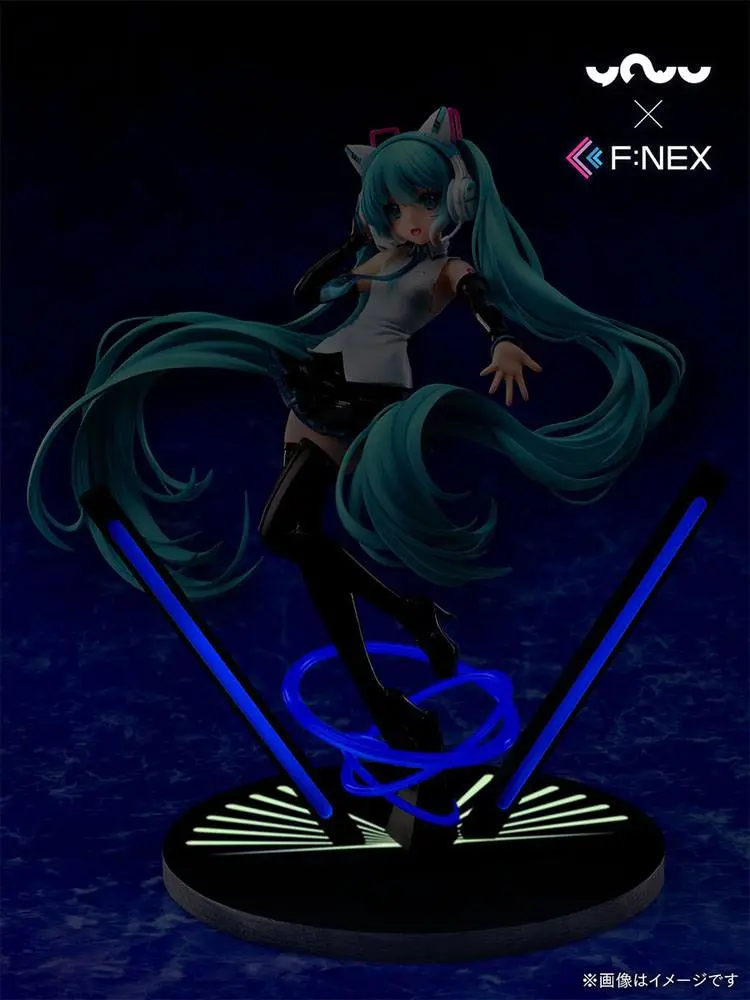 Vocaloid 1/7 Miku Hatsunse Cat Ear Headphone Ver. PVC szobor figura 25 cm termékfotó