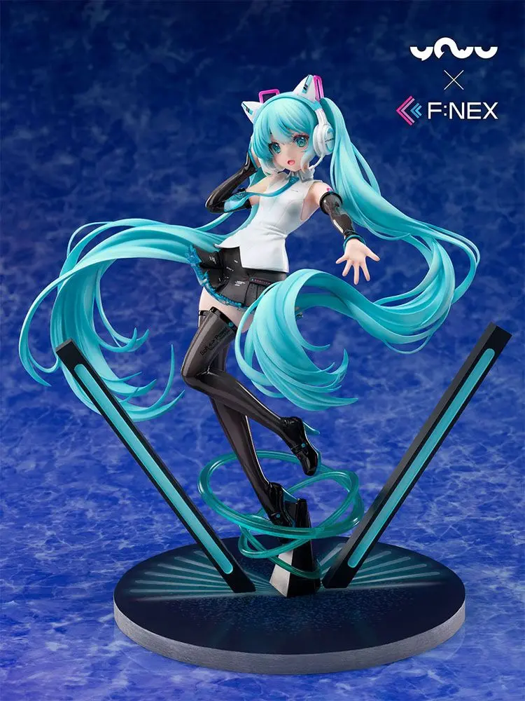 Vocaloid 1/7 Miku Hatsunse Cat Ear Headphone Ver. PVC szobor figura 25 cm termékfotó