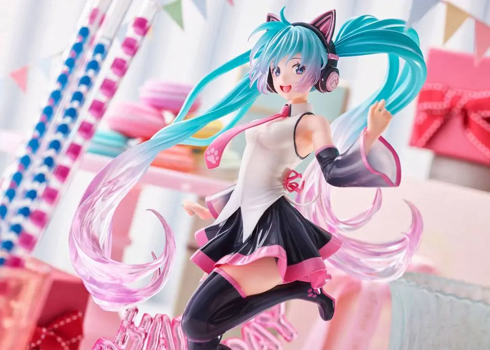 Vocaloid AMP Hatsune Miku Birthday 2021 Happy Cat ver. PVC szobor figura 23 cm termékfotó