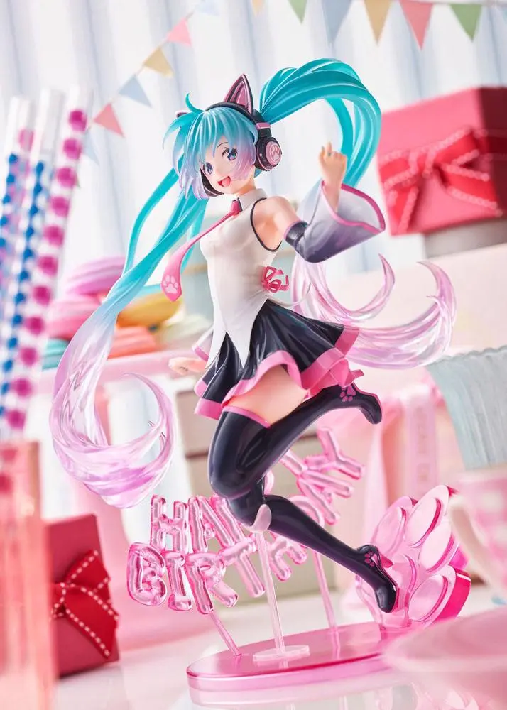 Vocaloid AMP Hatsune Miku Birthday 2021 Happy Cat ver. PVC szobor figura 23 cm termékfotó