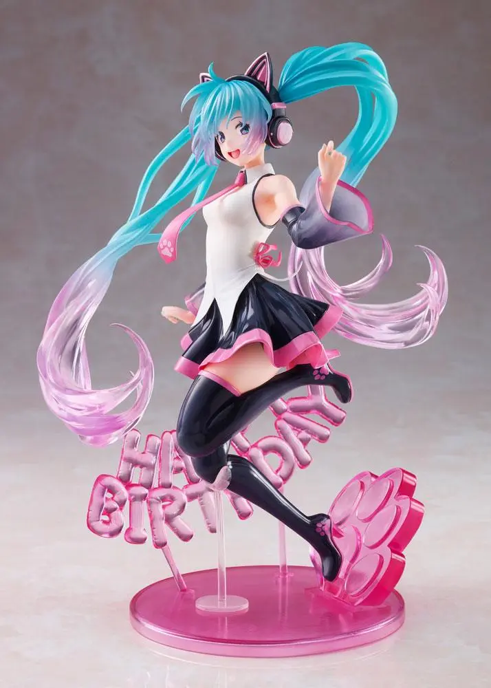 Vocaloid AMP Hatsune Miku Birthday 2021 Happy Cat ver. PVC szobor figura 23 cm termékfotó