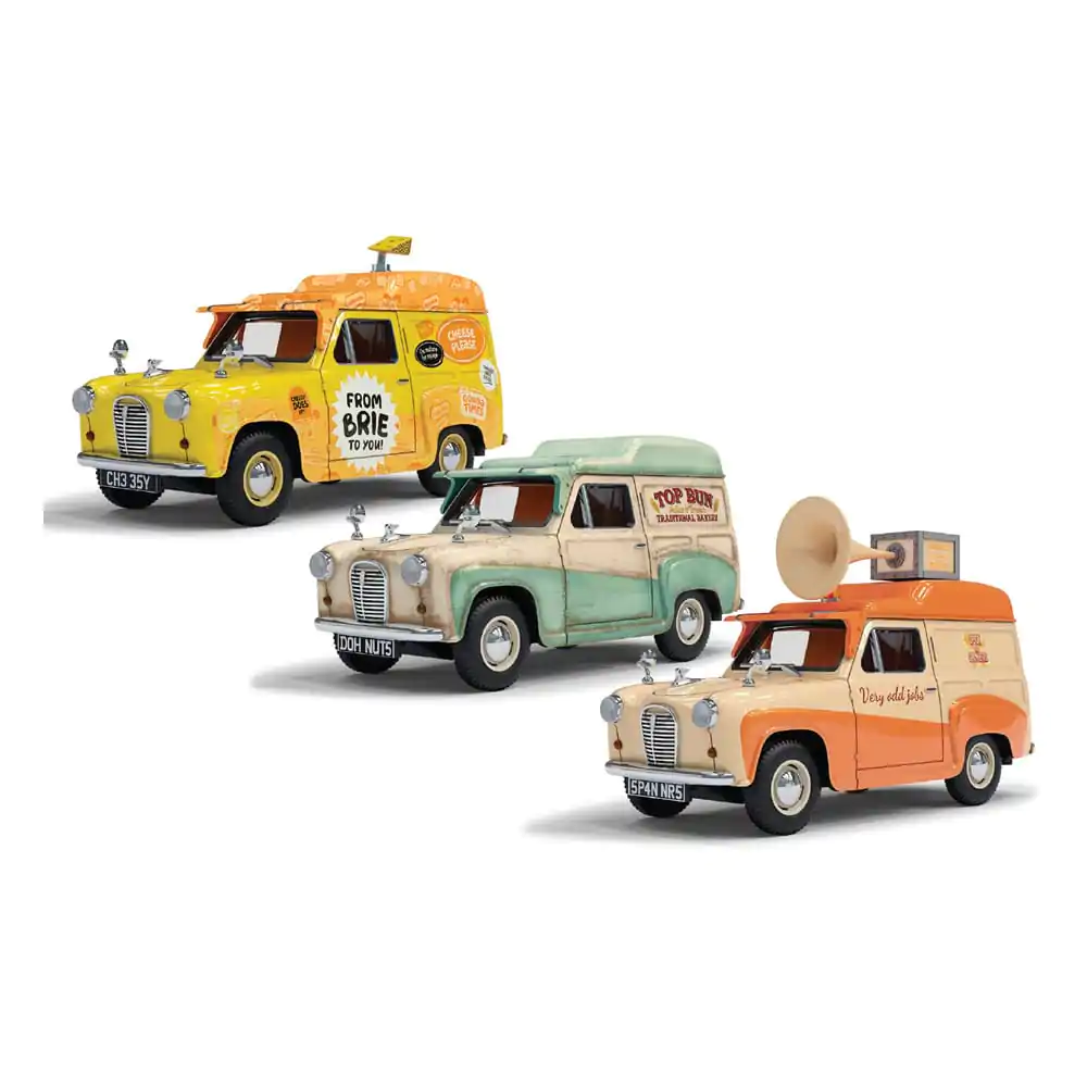 Wallace &amp; Gromit Die Cast Model 1/43 Austin A35 Van Collection - Cheese Please!, Top Bun, Spick &amp; Spanmobile termékfotó