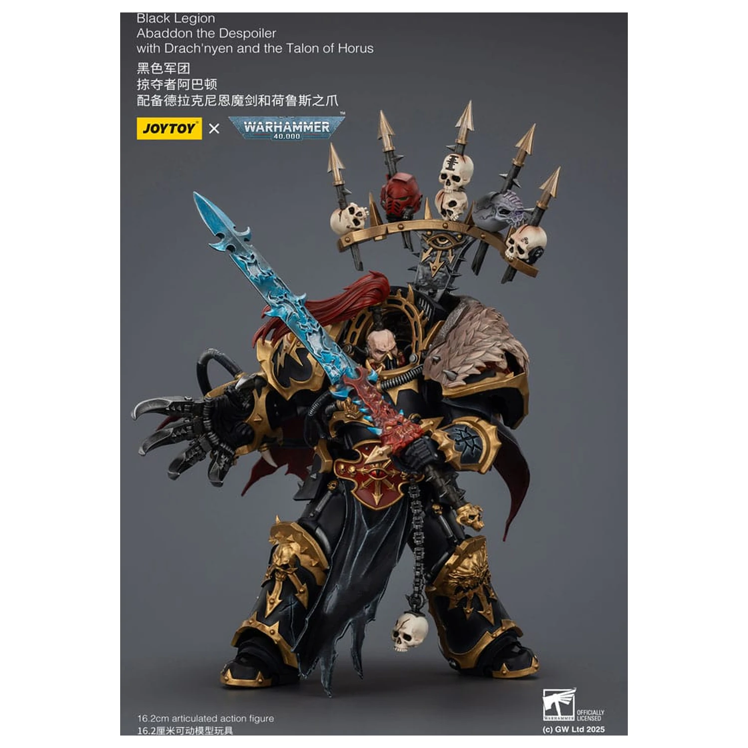 Warhammer 40,000 Black Legion Abaddon the Despoiler with Drach'nyen and the Talo akciófigura 16 cm termékfotó