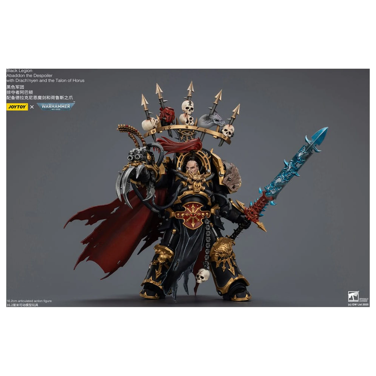 Warhammer 40,000 Black Legion Abaddon the Despoiler with Drach'nyen and the Talo akciófigura 16 cm termékfotó