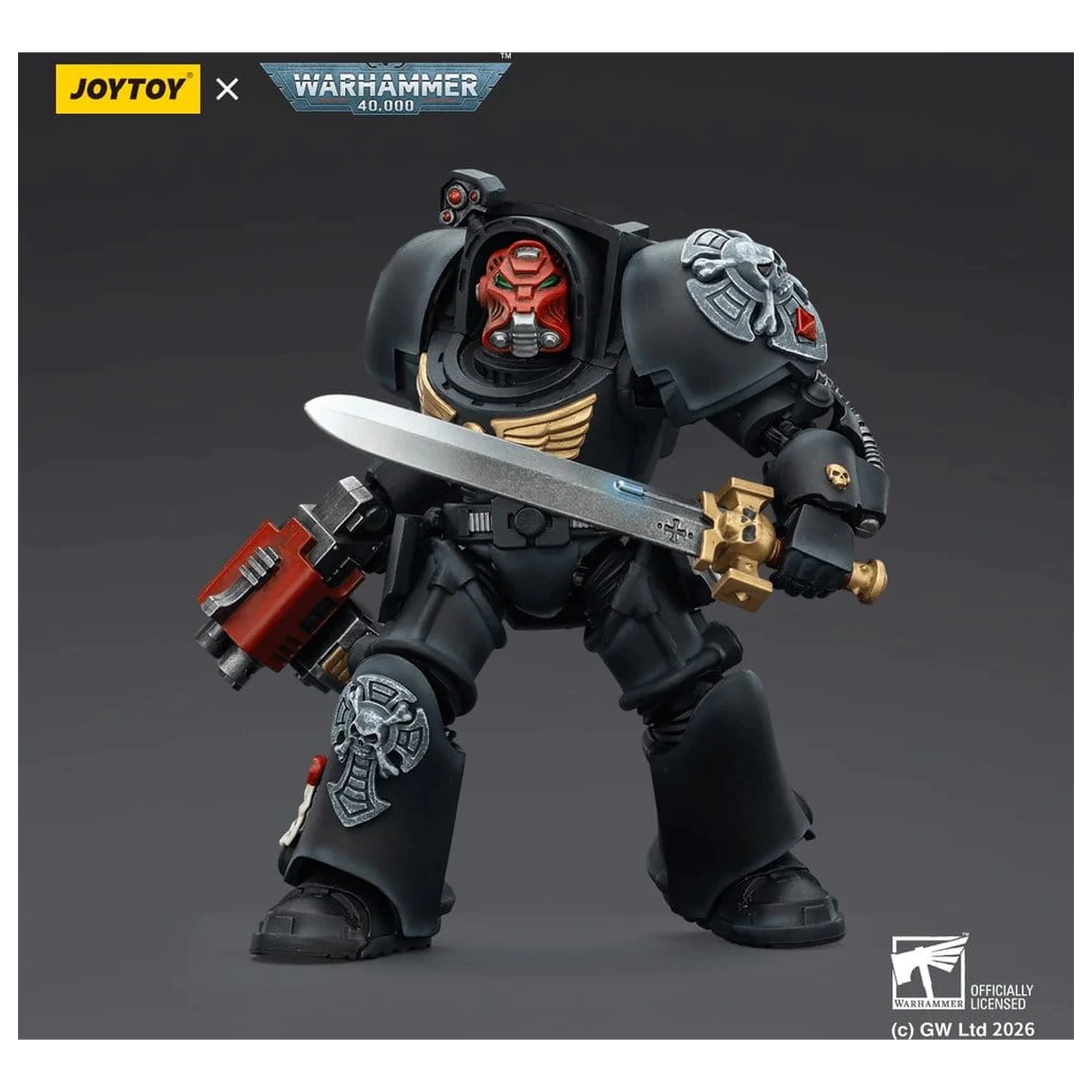 Warhammer 40,000 Black Templars Terminator 1 with Power Sword and Storm Bolter akciófigura 14 cm termékfotó