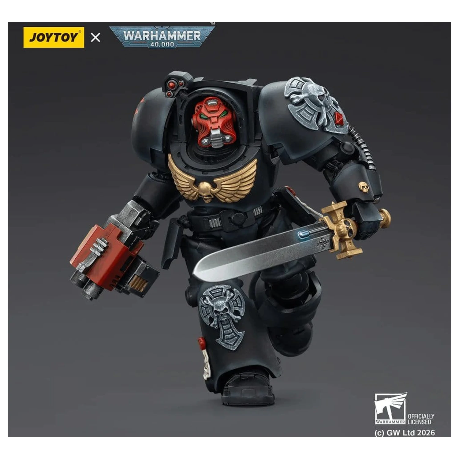 Warhammer 40,000 Black Templars Terminator 1 with Power Sword and Storm Bolter akciófigura 14 cm termékfotó