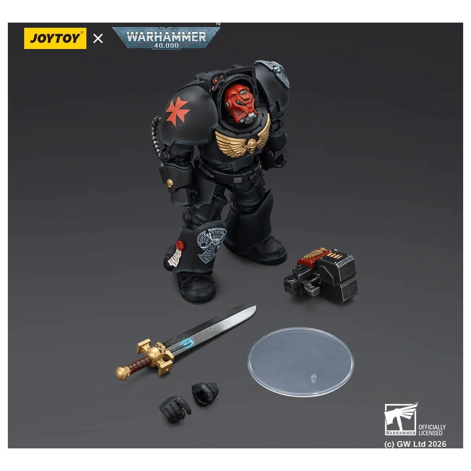 Warhammer 40,000 Black Templars Terminator 1 with Power Sword and Storm Bolter akciófigura 14 cm termékfotó