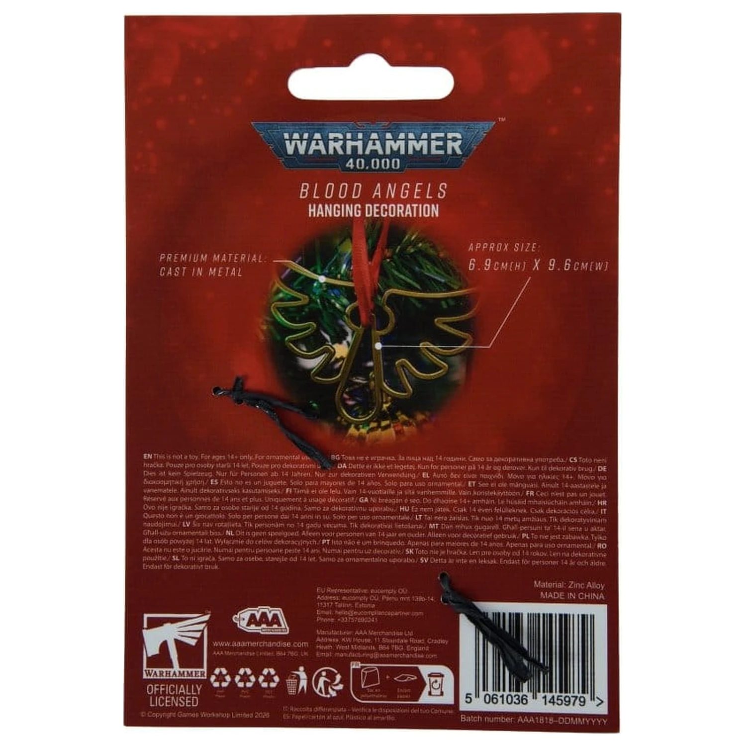 Warhammer 40,000 Blood Angels függődísz 16 cm termékfotó