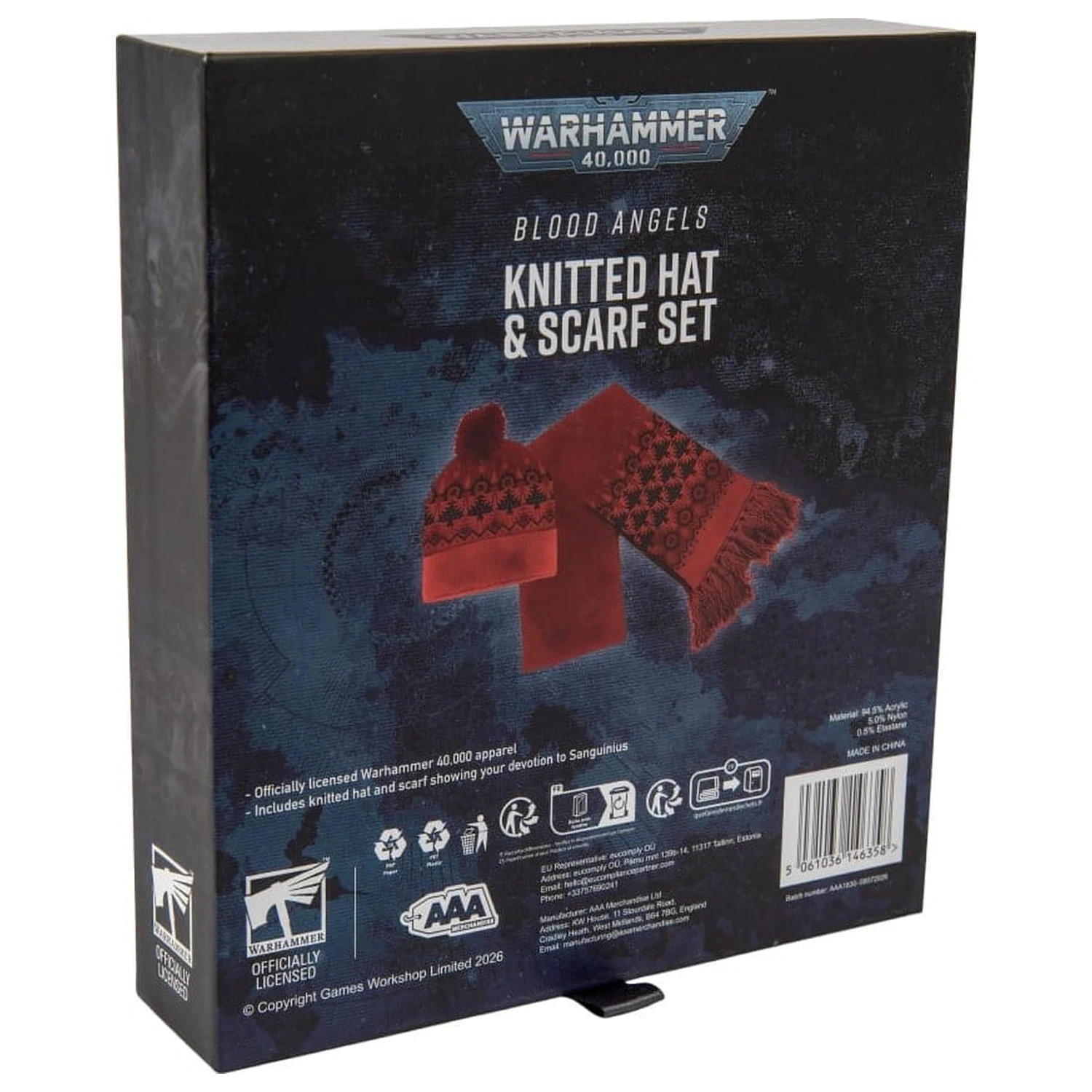 Warhammer 40,000 Blood Angels sapka és sál csomag 27 cm termékfotó