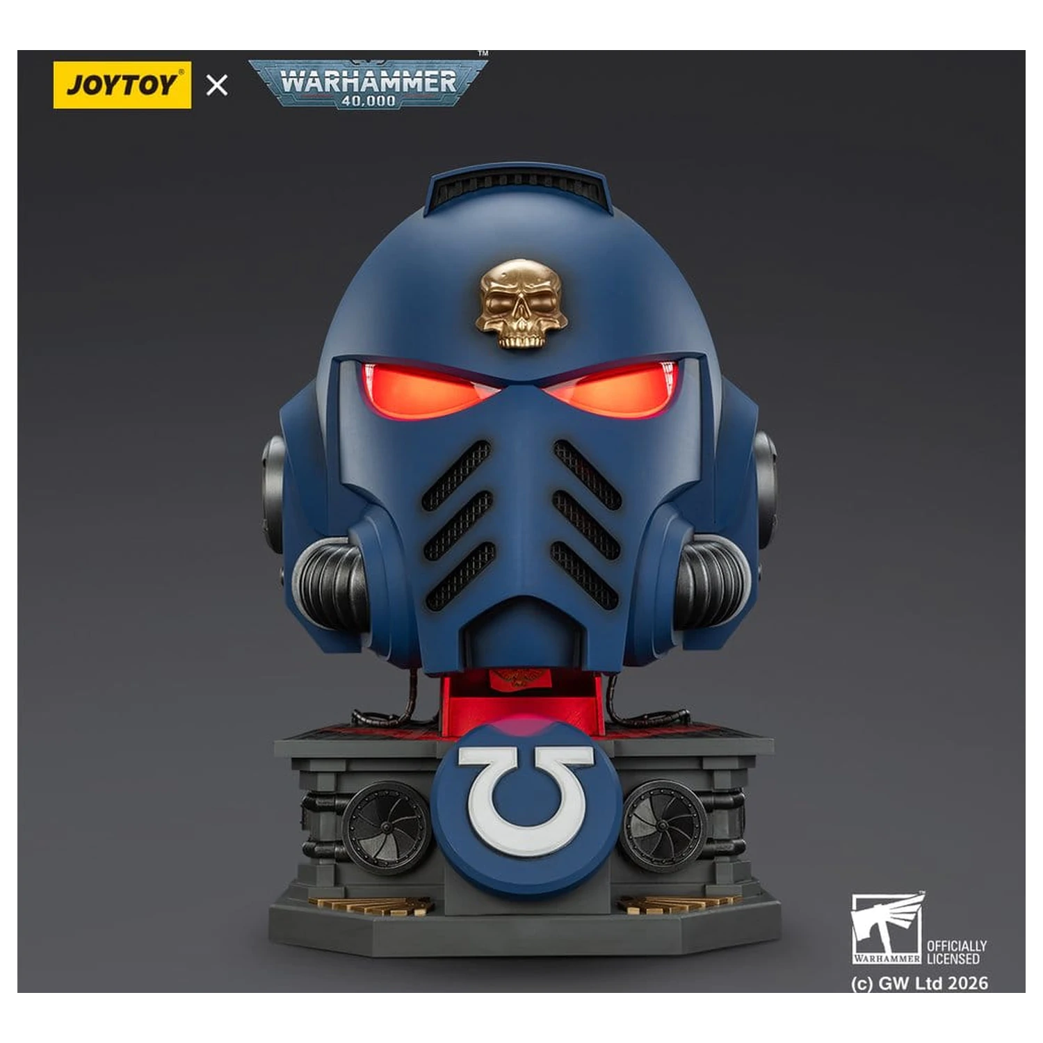 Warhammer 40,000 Captain MkX sisak és állvány Ultramarines 44 cm termékfotó