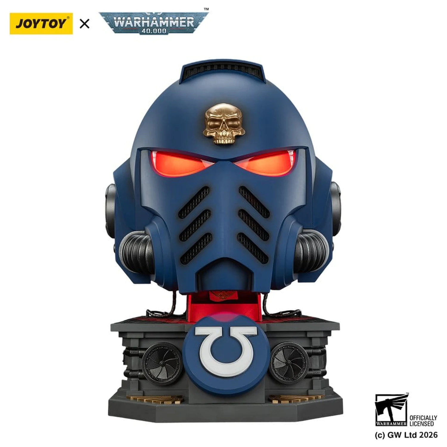 Warhammer 40,000 Captain MkX sisak és állvány Ultramarines 44 cm termékfotó