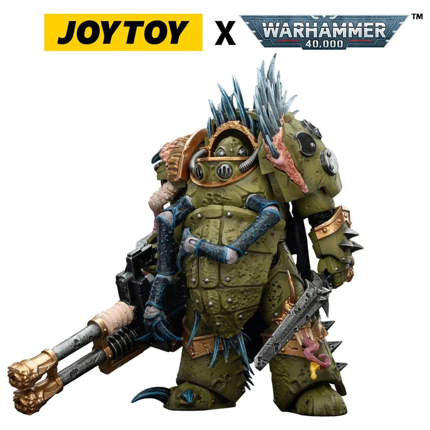 Warhammer 40,000 Death Guard Blightlord Terminator 1 with Reaper Autocannon and Bubotic Blades akciófigura 14 cm termékfotó