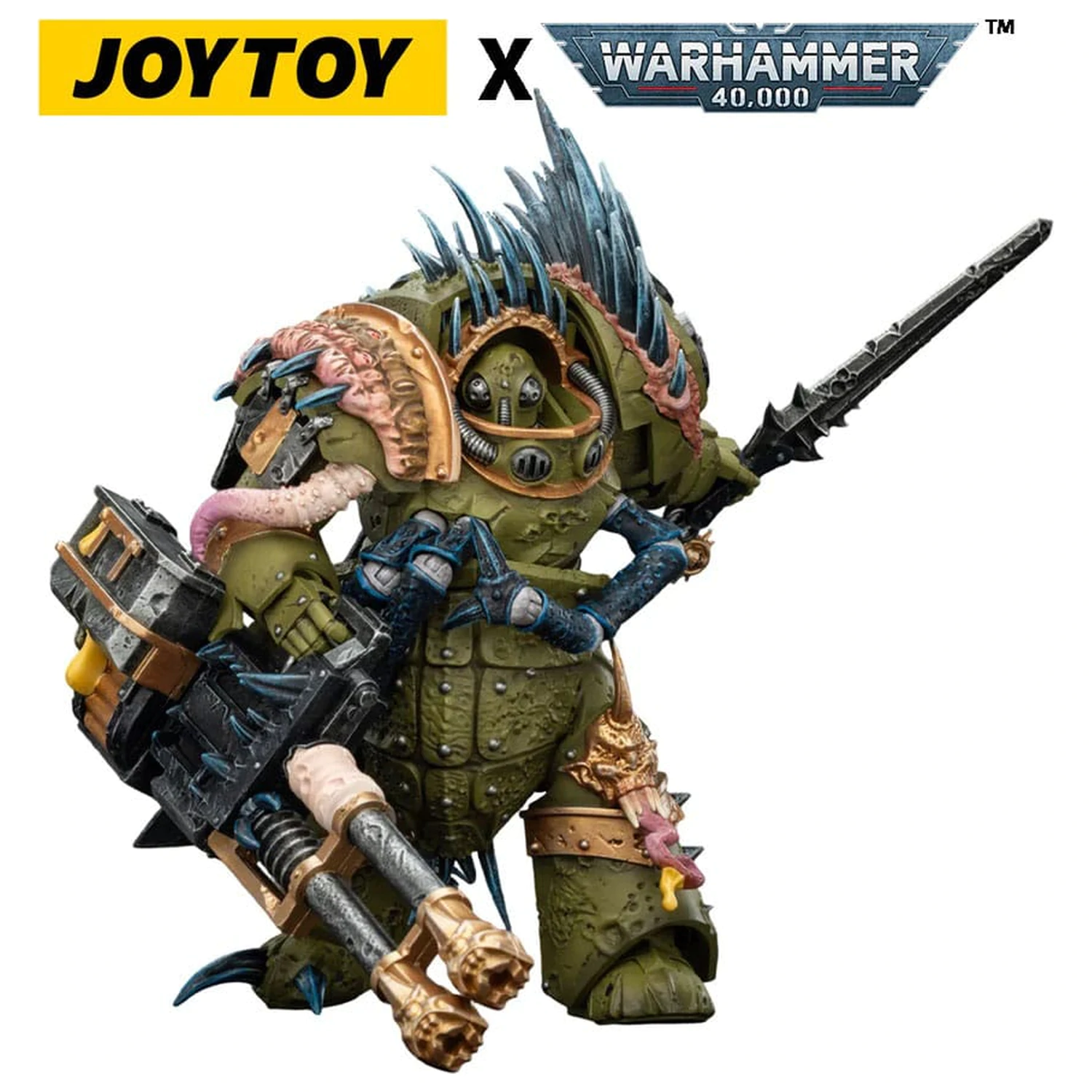 Warhammer 40,000 Death Guard Blightlord Terminator 1 with Reaper Autocannon and Bubotic Blades akciófigura 14 cm termékfotó