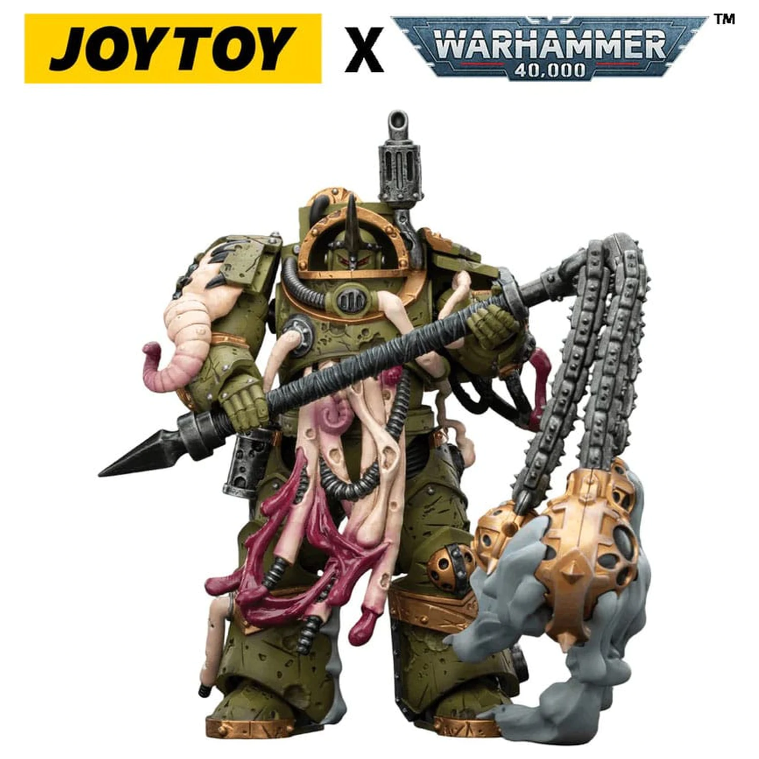 Warhammer 40,000 Death Guard Blightlord Terminator 2 with Flail of Corruption akciófigura 14 cm termékfotó