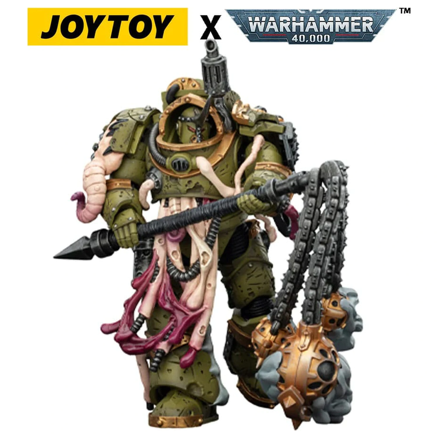 Warhammer 40,000 Death Guard Blightlord Terminator 2 with Flail of Corruption akciófigura 14 cm termékfotó