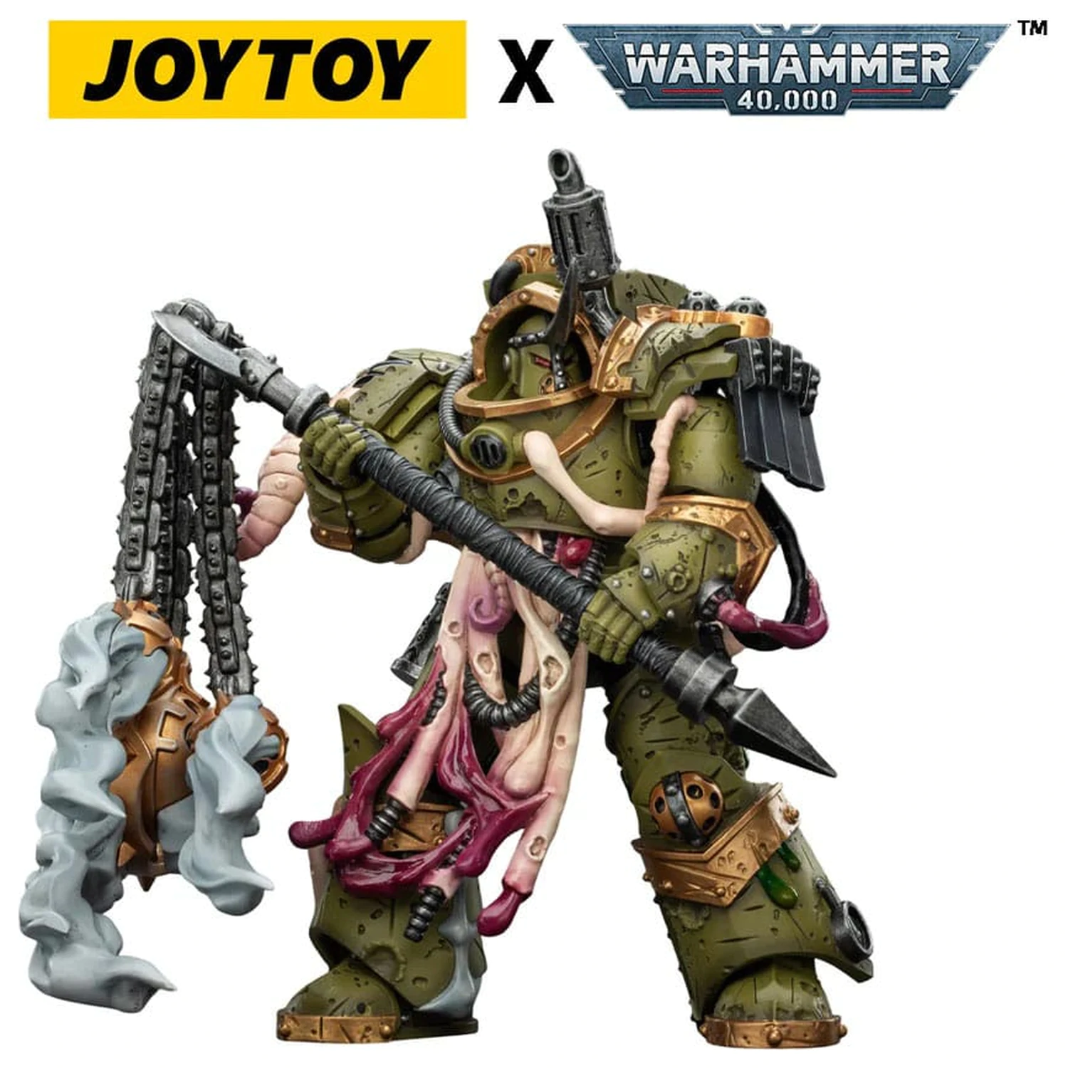 Warhammer 40,000 Death Guard Blightlord Terminator 2 with Flail of Corruption akciófigura 14 cm termékfotó