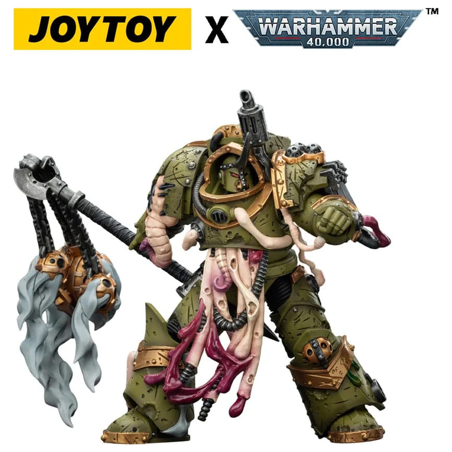 Warhammer 40,000 Death Guard Blightlord Terminator 2 with Flail of Corruption akciófigura 14 cm termékfotó