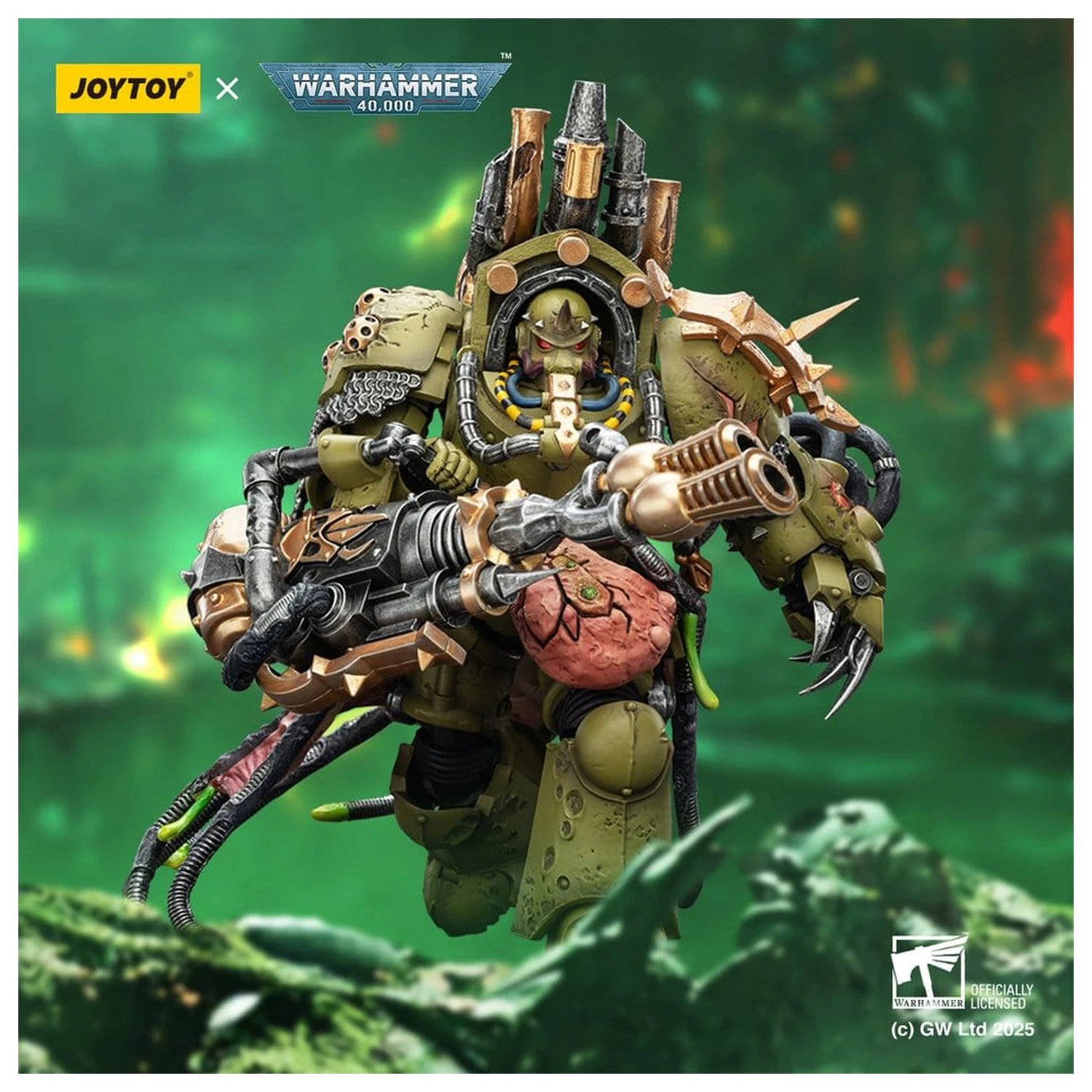 Warhammer 40,000 Death Guard Lord of Virulence with Power Fist and Twin Plague Spewer akciófigura 14 cm termékfotó