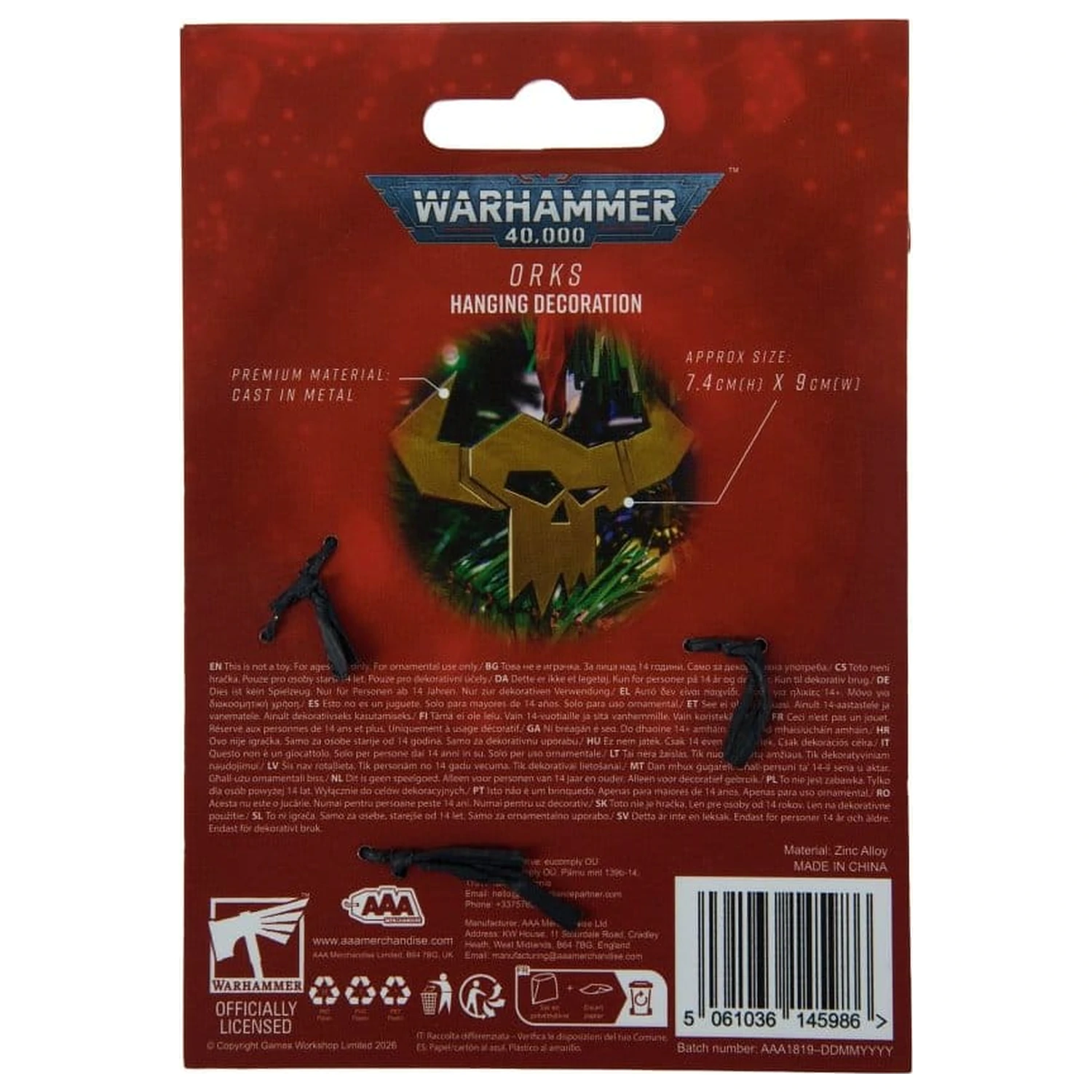 Warhammer 40,000 Orks függődísz 17 cm termékfotó