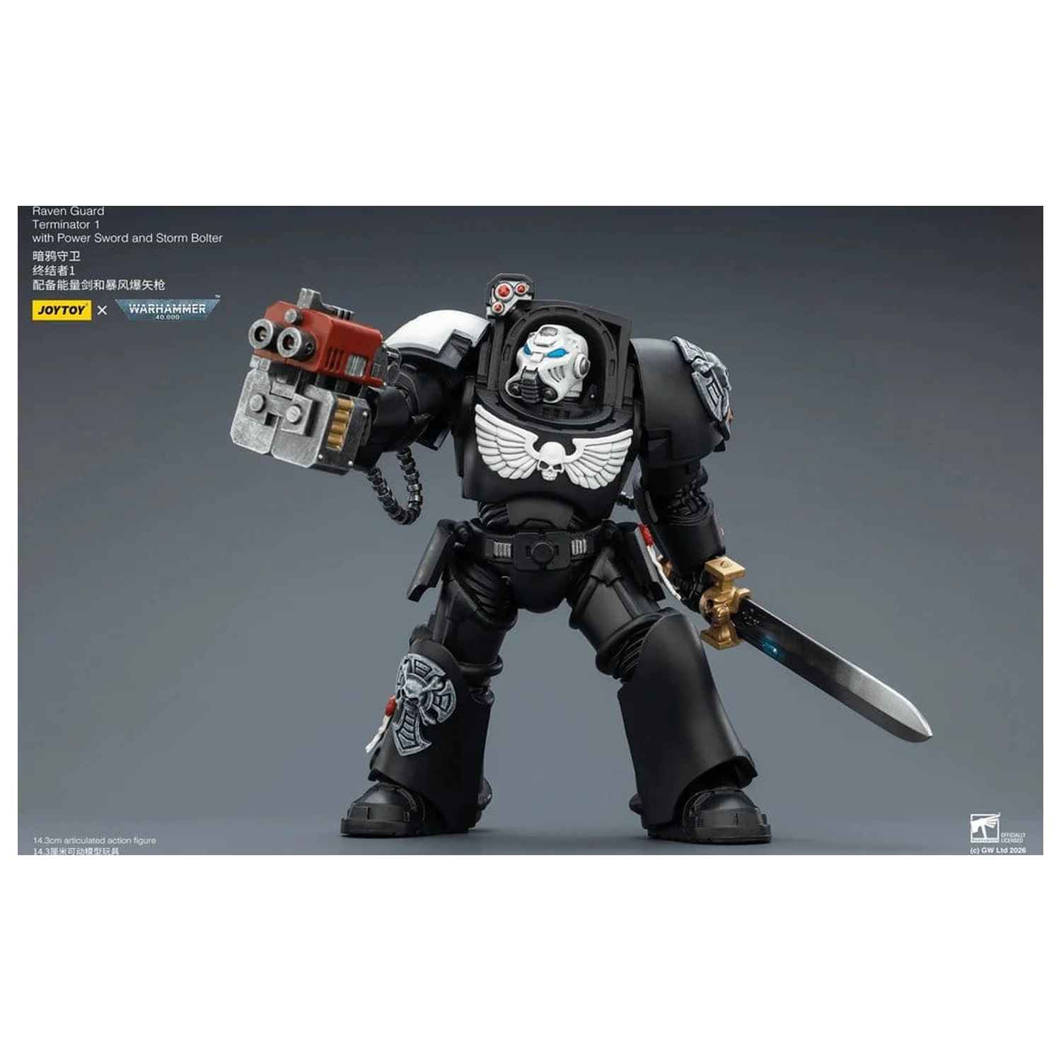 Warhammer 40,000 Raven Guard Terminator 1 with Power Sword and Storm Bolter akciófigura 14 cm termékfotó