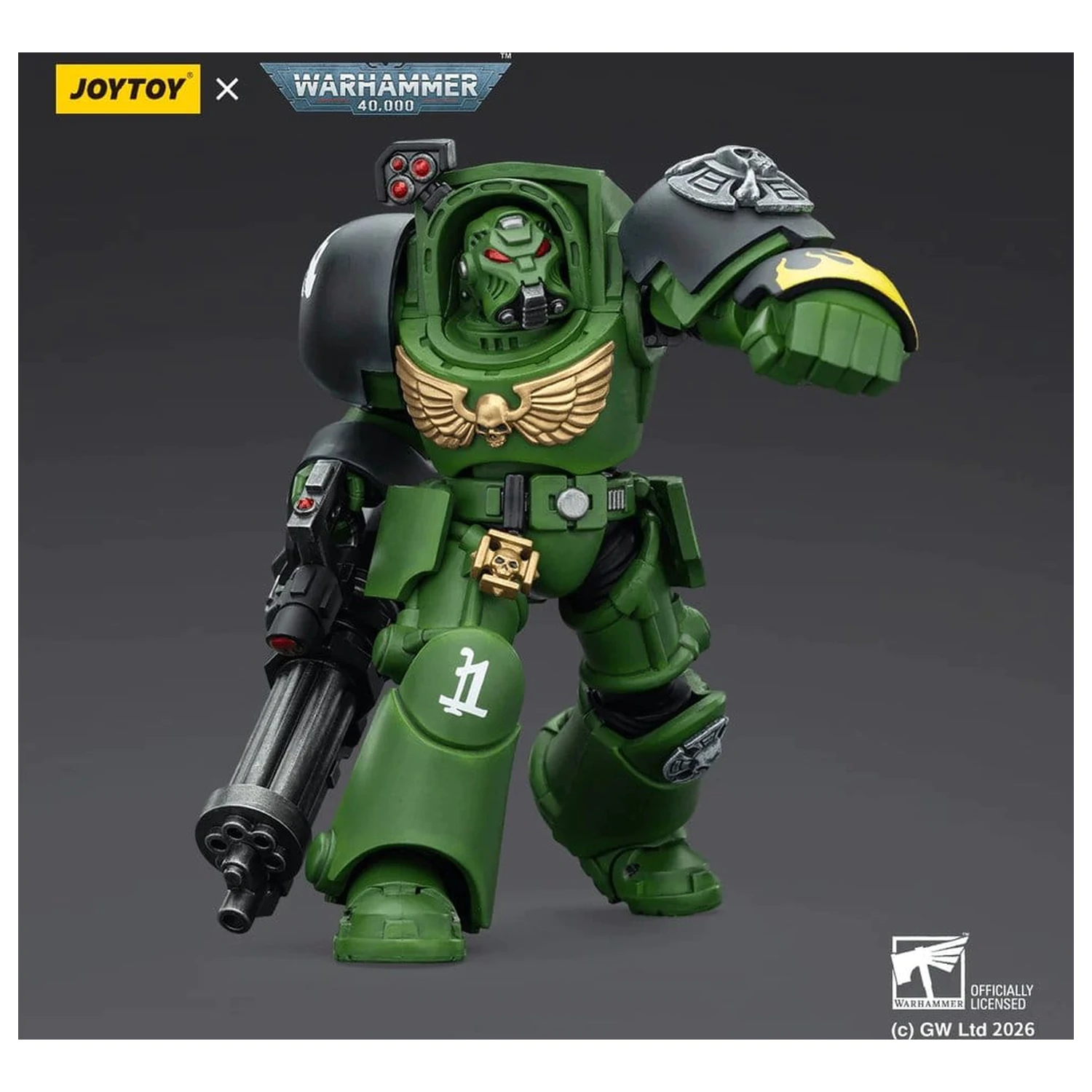 Warhammer 40,000 Salamanders Terminator 3 with Power Fist and Assault Cannon akciófigura 14 cm termékfotó
