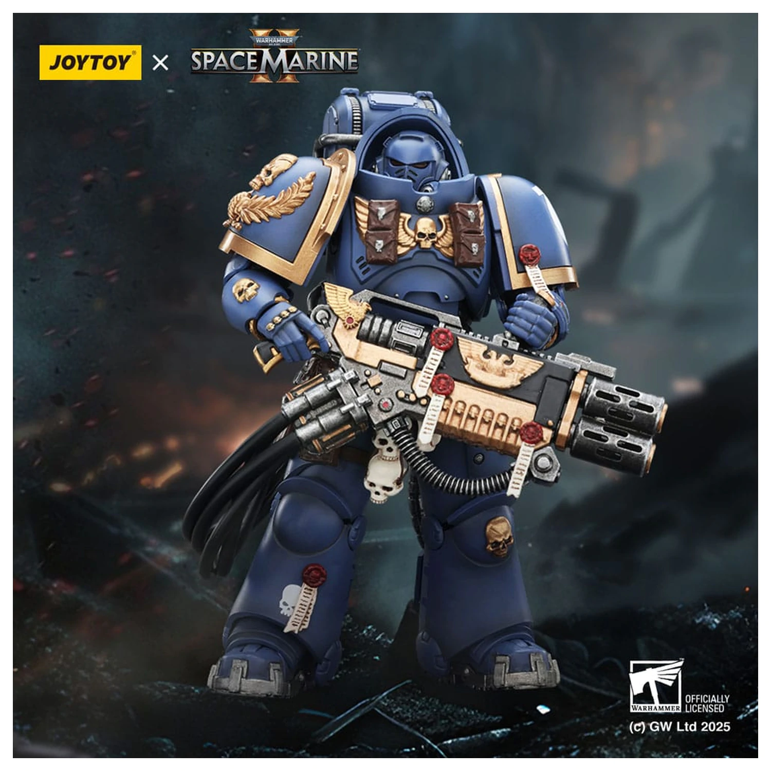 Warhammer 40,000: Space Marine 2 Ultramarines Heavy Artificer Armor with Relic Multi-Melta akciófigura 13 cm termékfotó