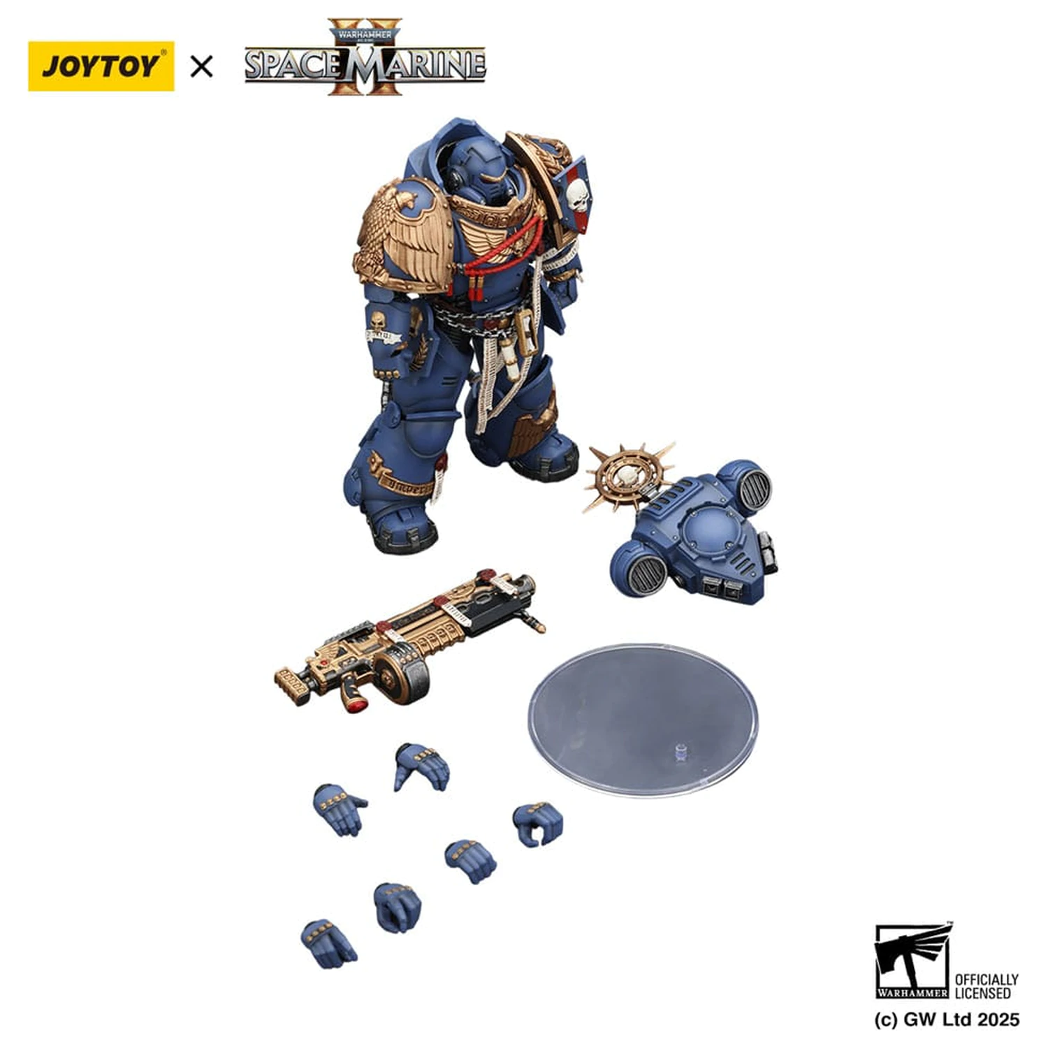 Warhammer 40,000: Space Marine 2 Ultramarines Heavy Relic Primus Armor with Heavy Relic Bolt Rifle akciófigura 13 cm termékfotó