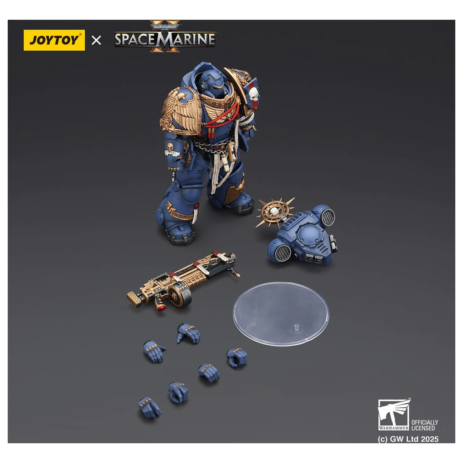 Warhammer 40,000: Space Marine 2 Ultramarines Heavy Relic Primus Armor with Heavy Relic Bolt Rifle akciófigura 13 cm termékfotó
