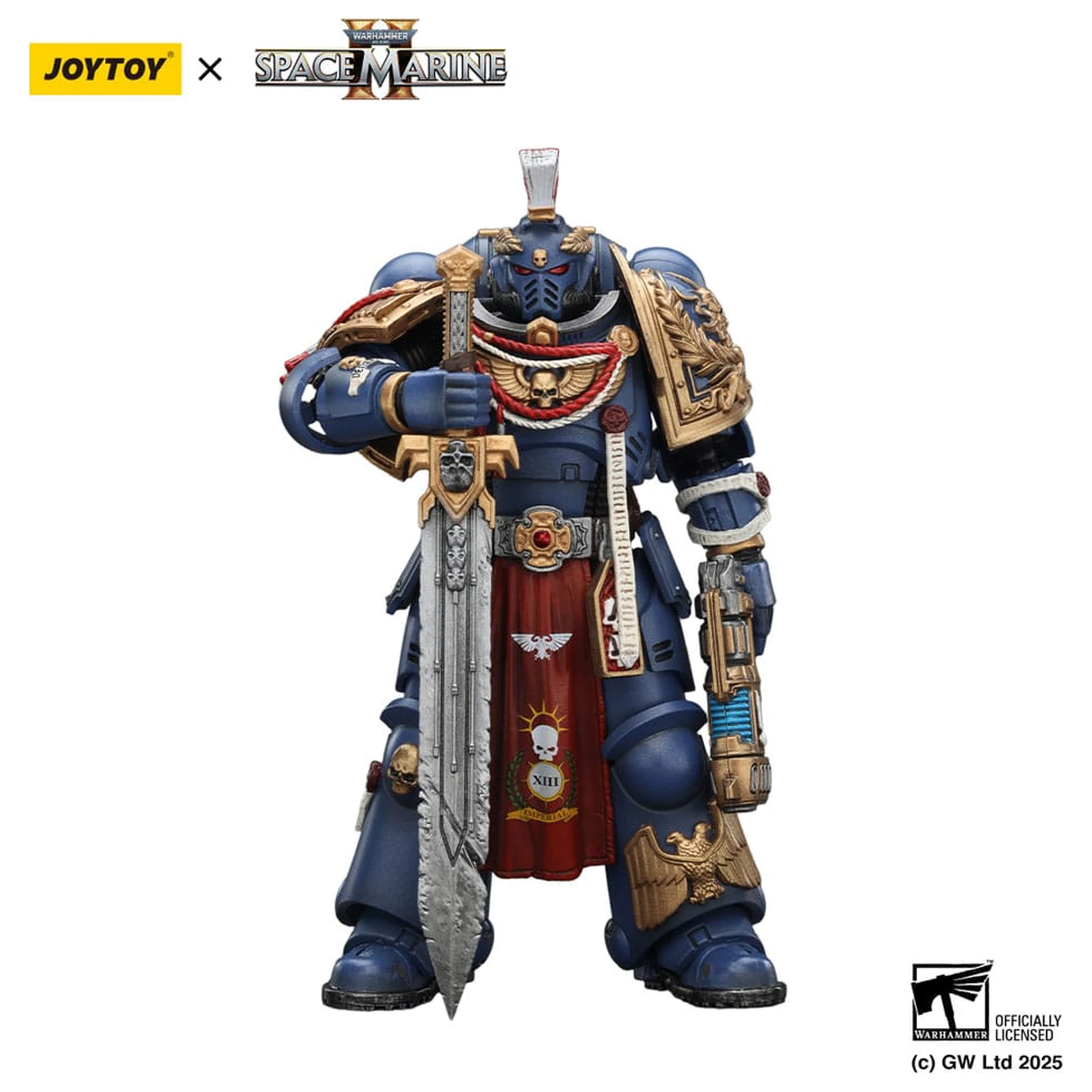Warhammer 40,000: Space Marine 2 Ultramarines Relic Primus Armourwith Plasma Pistol and Combat Blade akciófigura 13 cm termékfotó