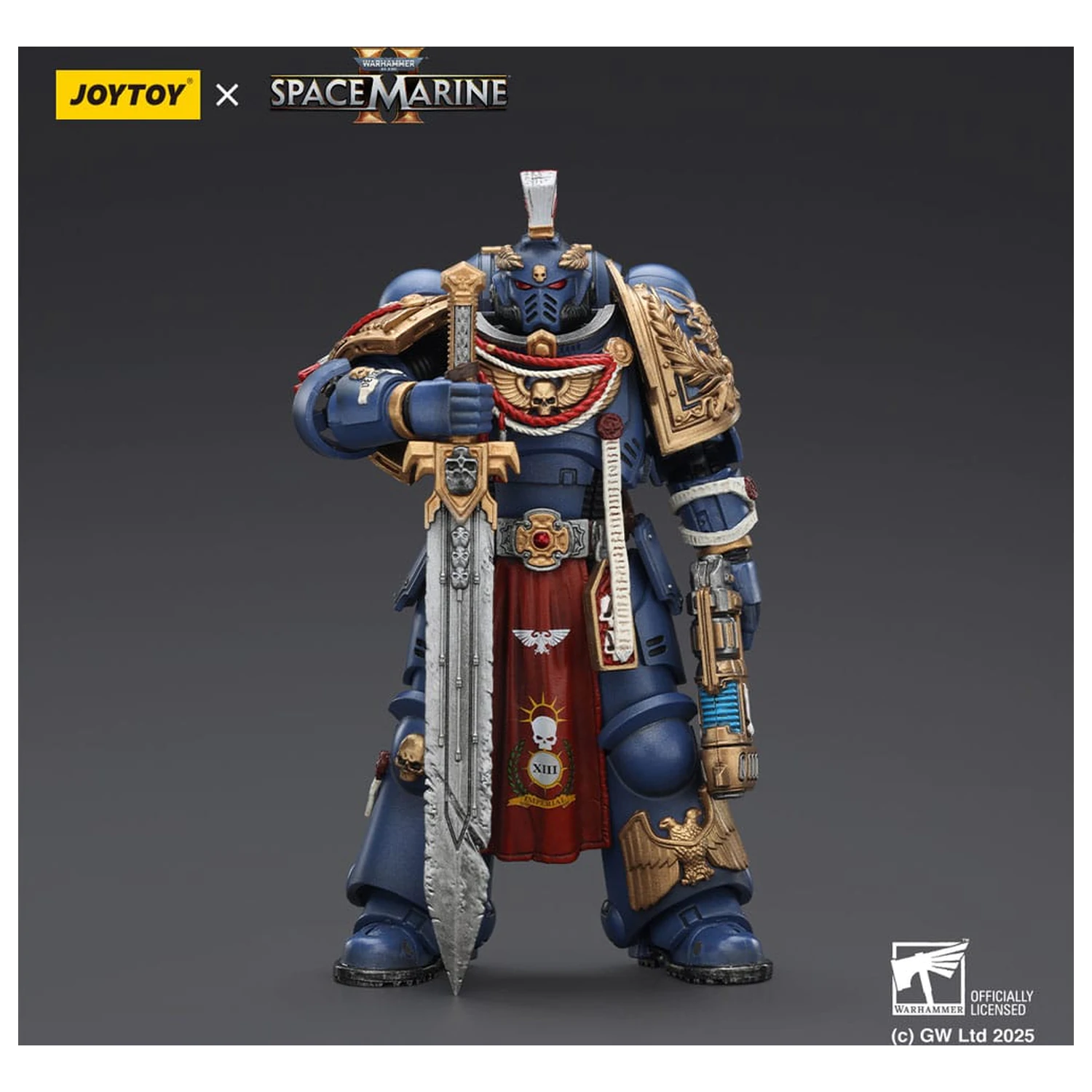 Warhammer 40,000: Space Marine 2 Ultramarines Relic Primus Armourwith Plasma Pistol and Combat Blade akciófigura 13 cm termékfotó