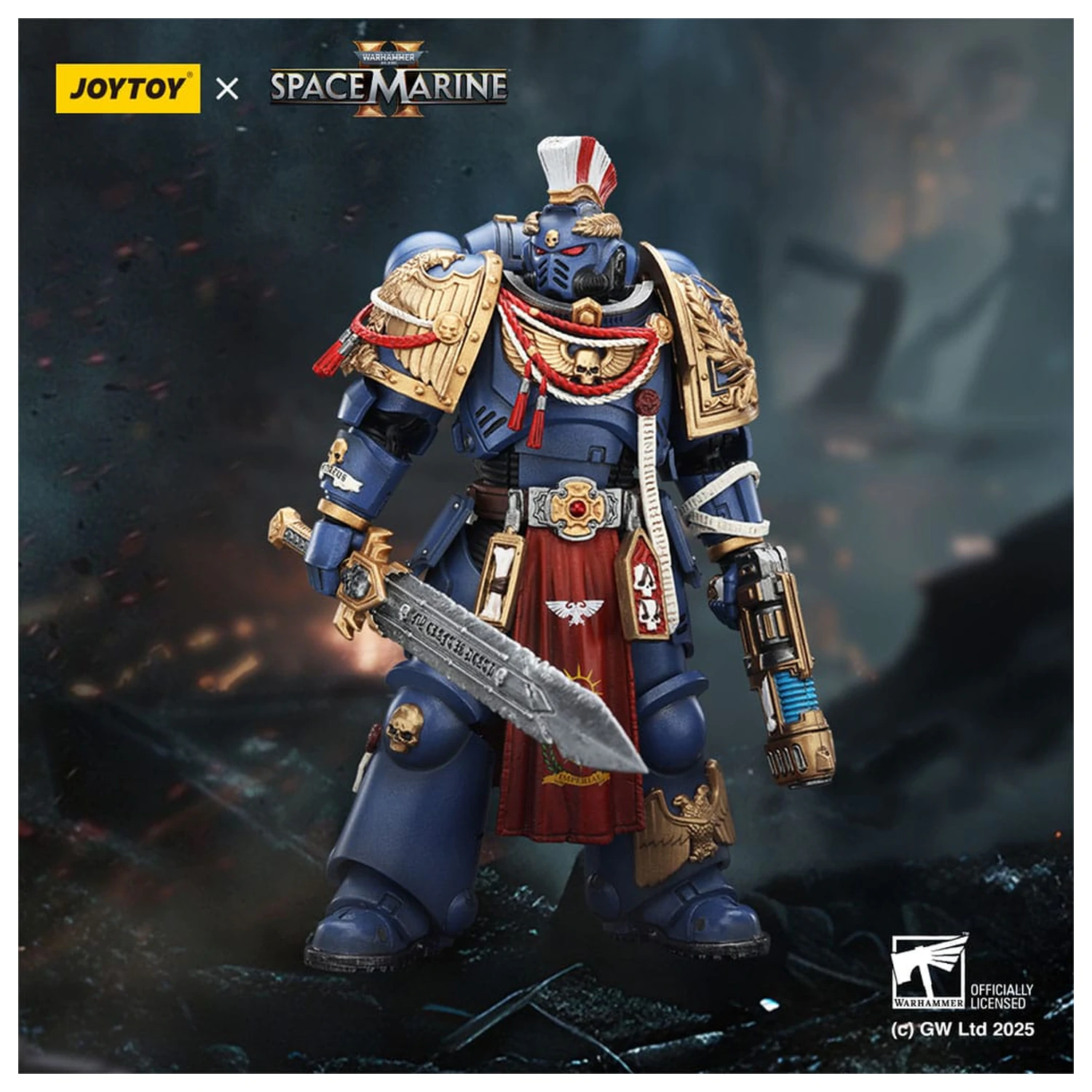 Warhammer 40,000: Space Marine 2 Ultramarines Relic Primus Armourwith Plasma Pistol and Combat Blade akciófigura 13 cm termékfotó