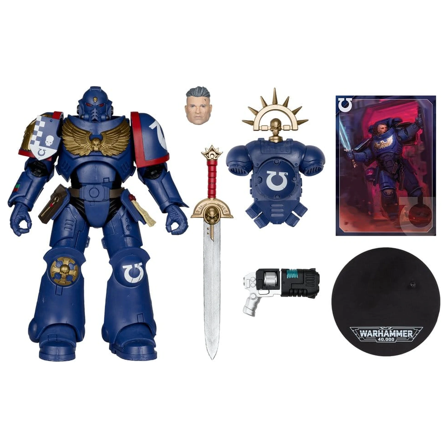 Warhammer 40,000 Total War akciófigura 3rd Company Lieutenant (Ultramarines) 18 cm termékfotó