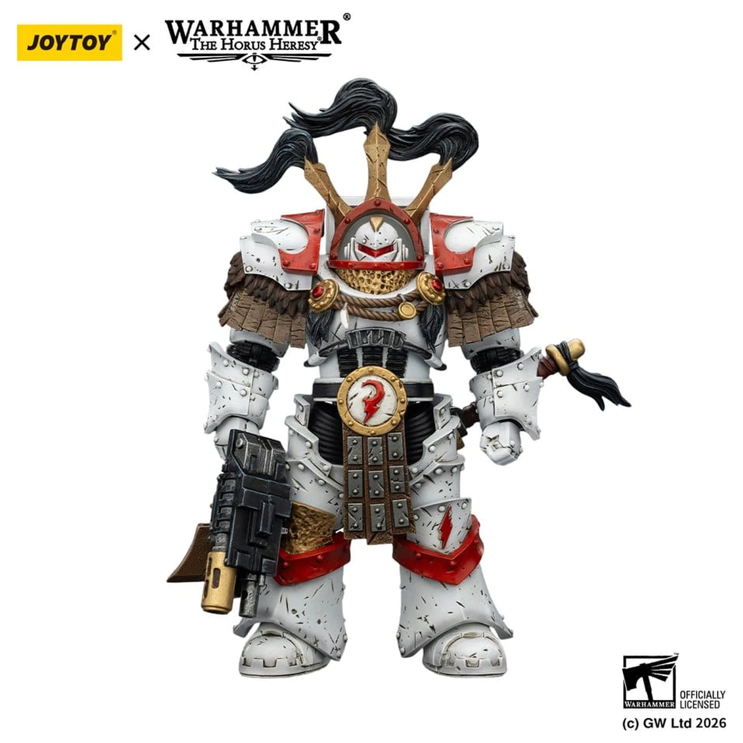 Warhammer 40,000 White SVerdák Legion Praetor in Cataphractii Terminator Armour with Cyber Hawk Chogorian sword and combi-melta akciófigura 14 cm termékfotó